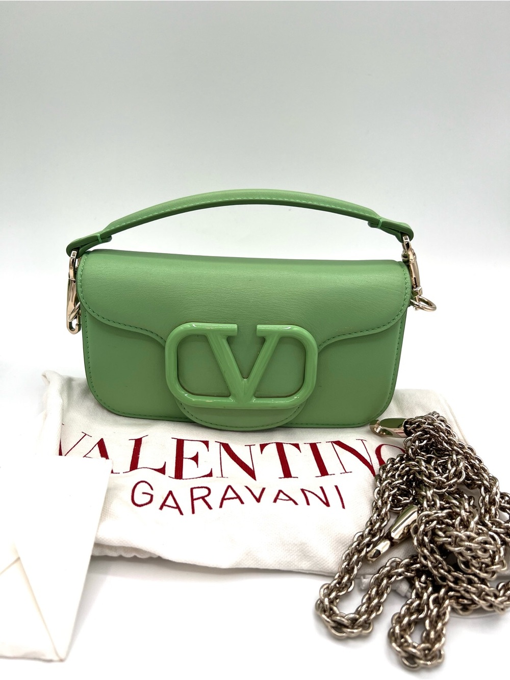 Valentino Garavani VLogo Loco Flap small Rare green Shoulder Bag 🔥